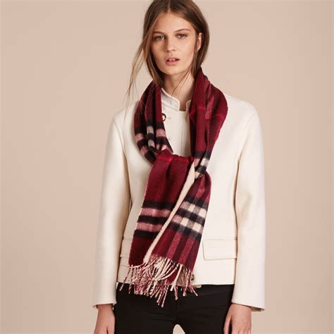 burberry claret check scarf|burberry wool scarf.